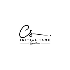 Letter CS Signature Logo Template Vector