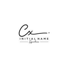 Letter CX Signature Logo Template Vector