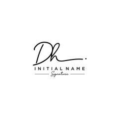 Letter DH Signature Logo Template Vector