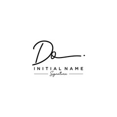 Naklejka premium Letter DO Signature Logo Template Vector