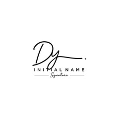 Letter DY Signature Logo Template Vector