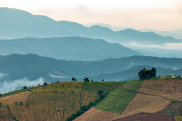 The beautiful mountains in the morning