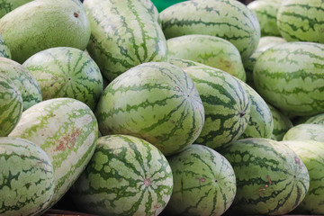 Fototapeta na wymiar Heap Of Large Watermelon Fruit