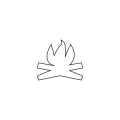 Camp fire icon. Bonfire symbol