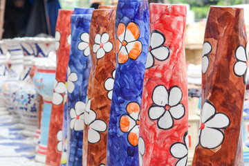 Home Decor Glazing Porcelain Earthen Ceramics Clay Flower Vase Floret Bottle Watering Pot DIY Home Decorative Designer Multi Color