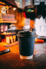 A gray coffee mug placed on the table