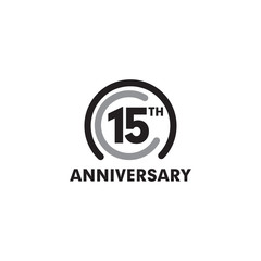 15th year celebrating anniversary emblem logo design template