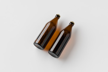 Euro beer bottle mockup. Two bottles.