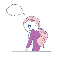 Woman points to herself. Hand drawn style vector design illustrations. Vector.
