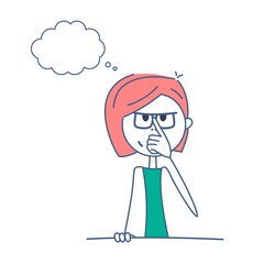 Woman thinking. Vector.