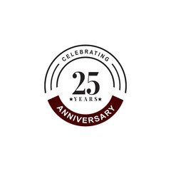 Fototapeta premium 25th year celebrating anniversary emblem logo design template