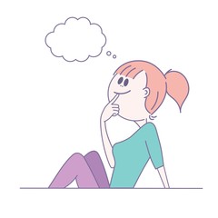 Dream woman, hand drawn style vector design illustrations. Vector