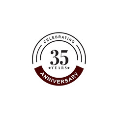 35th year celebrating anniversary emblem logo design template