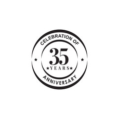 35th year celebrating anniversary emblem logo design template