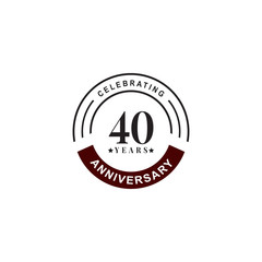 40th year celebrating anniversary emblem logo design template