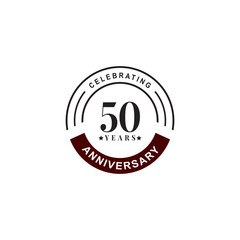 50th year celebrating anniversary emblem logo design template