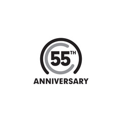 55th year celebrating anniversary emblem logo design template