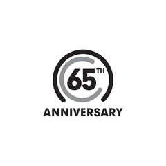 65th year celebrating anniversary emblem logo design template