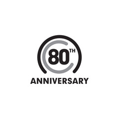 80th year celebrating anniversary emblem logo design template