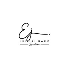 Letter EJ Signature Logo Template Vector