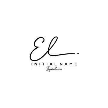 Letter EL Signature Logo Template Vector