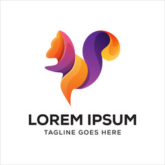 colorful squirrel logo vector