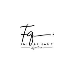 Letter FQ Signature Logo Template Vector