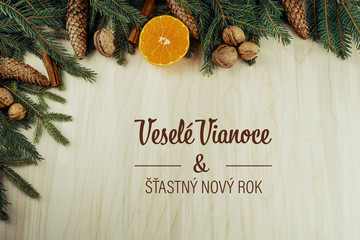 Vesele Vianoce a stastny Novy rok, Christmas postcard