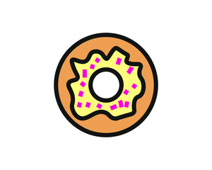 simple vector icon with bagel shape