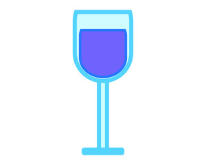 Simple vector icon with wine glass shape