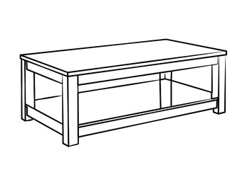 coffee table contour vector illustration