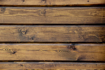 Texture of an edge siding made of old varnished panels