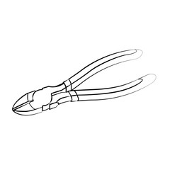 diagonal pliers silhouette vector illustration