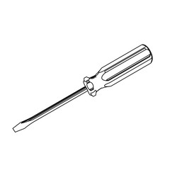 screwdriver slotted contour vector illustration