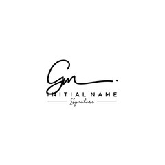 Letter GM Signature Logo Template Vector