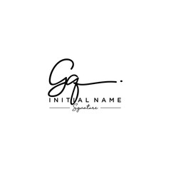 Letter GQ Signature Logo Template Vector