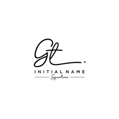 Letter GT Signature Logo Template Vector