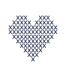 heart made of cross stitch 
