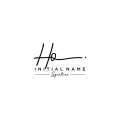 Letter HO Signature Logo Template Vector