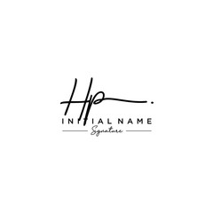 Letter HP Signature Logo Template Vector