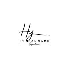 Letter HY Signature Logo Template Vector