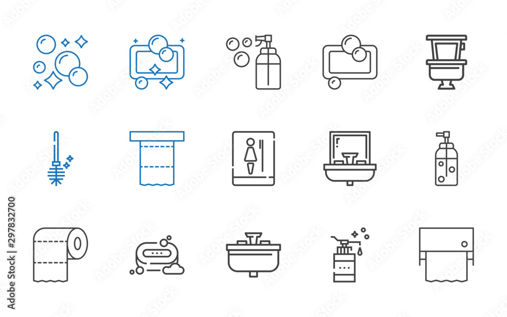 Sticker wc icons set