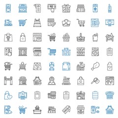 supermarket icons set