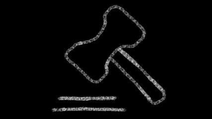 icon, hammer auction designed with drawing style on chalkboard, animated footage ideal for compositing and motiongrafics