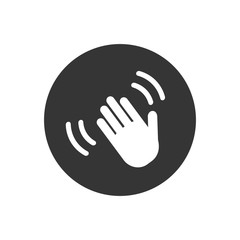 Hand wave waving hi or hello gesture line art vector icon for apps