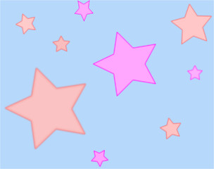 Pink and purple stars vector