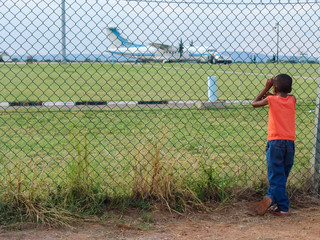 Waiting for the plane