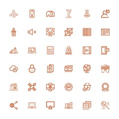 Editable 36 internet icons for web and mobile