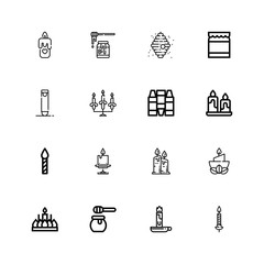 Editable 16 wax icons for web and mobile
