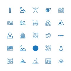 Editable 25 hill icons for web and mobile